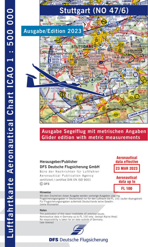 ICAO Karte Stuttgart 2023 Segelflug